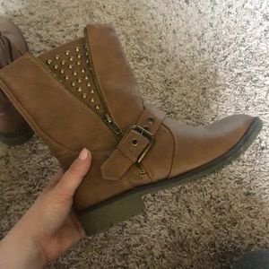 Studded brown boots